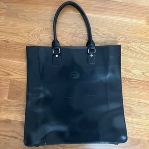 Longchamp black leather tote